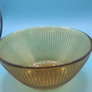 Vintage Medici Amber Colored Ribbed Small Glass Bowl WITHOUT BOX